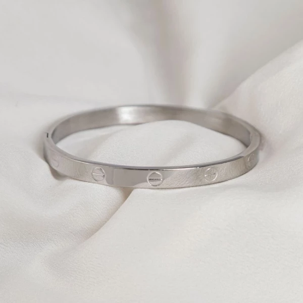 Bracelete Cartier Liso Prata | Aço Inoxidável